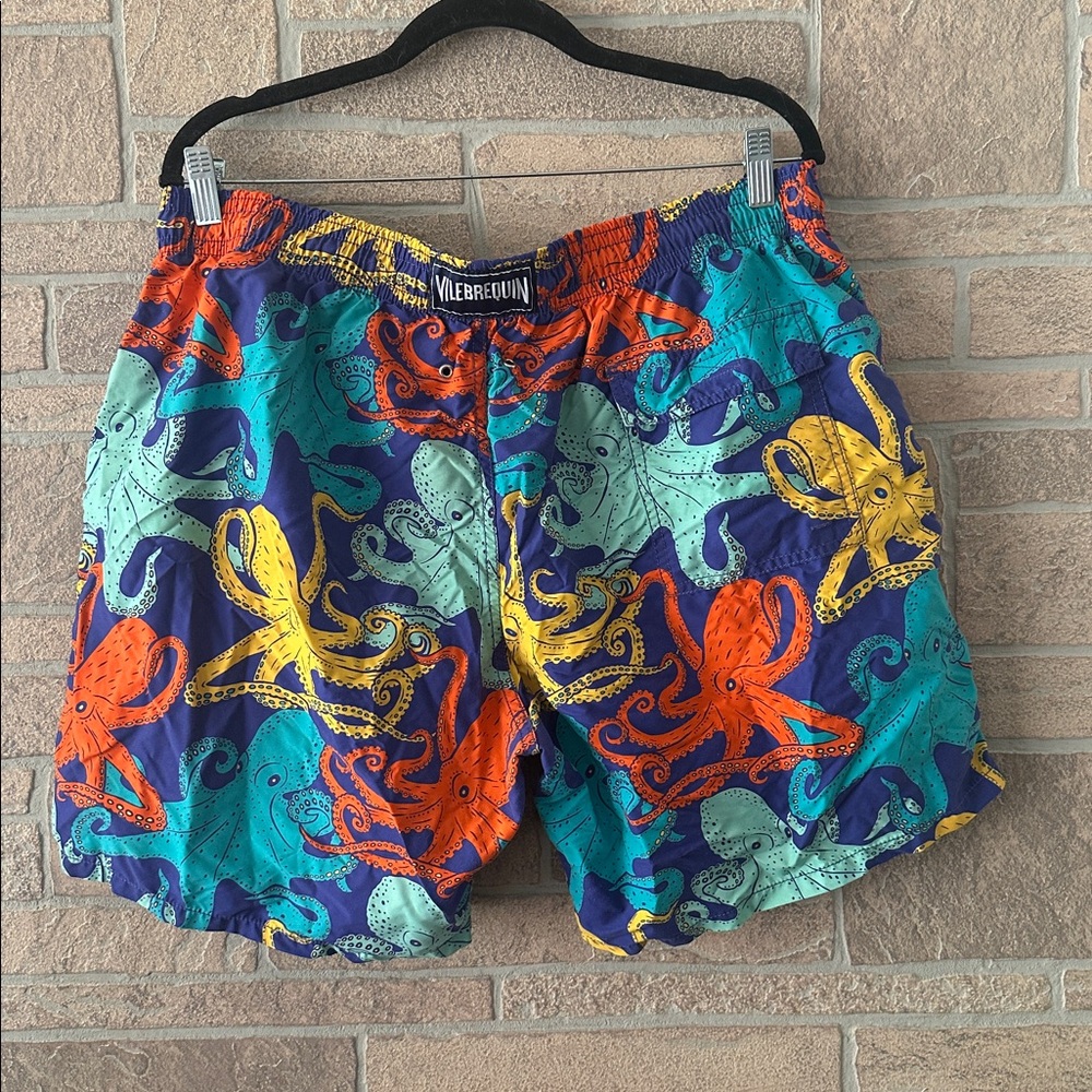 Vilebrequin Men's Moorea Octopus-Print Swim Trunks vibrant marine XXXL - Picture 4 of 9